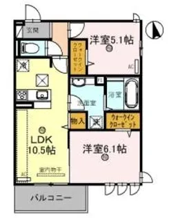 シャトーNY【1階】の間取り