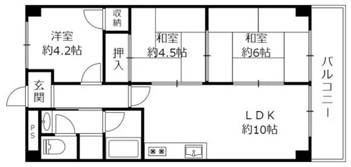 シャレー富士美台 野洲市冨波乙【2階】の間取り