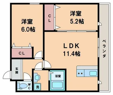 メゾンルミエール【2階】の間取り
