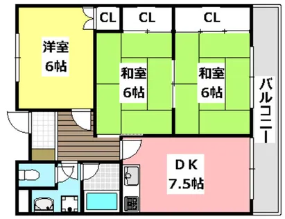 サンハイツ沢良宜西【3階】の間取り