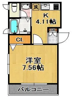 シャーメゾンKOGACHI【3階】の間取り