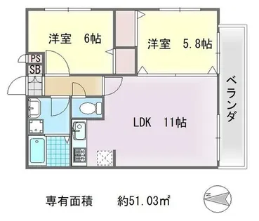 ラッフィナート【1階】の間取り