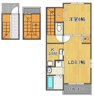 プリートカーサ【3階】の間取り