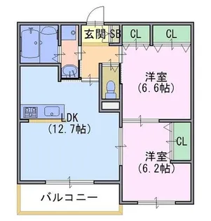 グランテージ C棟【3階】の間取り