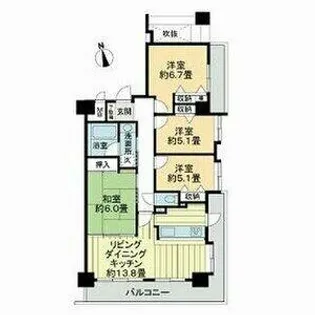 ライオンズマンション東別院第3【11階】の間取り