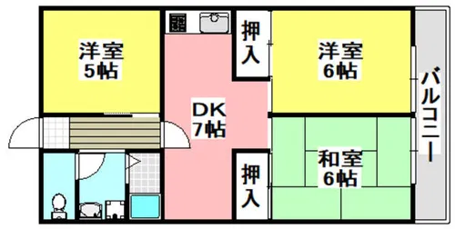 グリーンヒルパートⅠ【201号室】の間取り