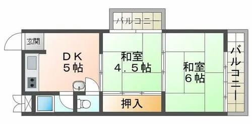 垂水ハイツ【3階】の間取り