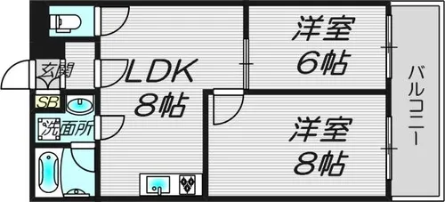 ベストレジデンス岸里【4階】の間取り