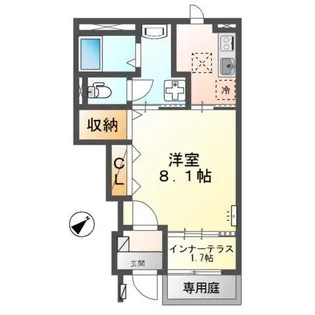 ルミエール・ドール 輝【1階】の間取り