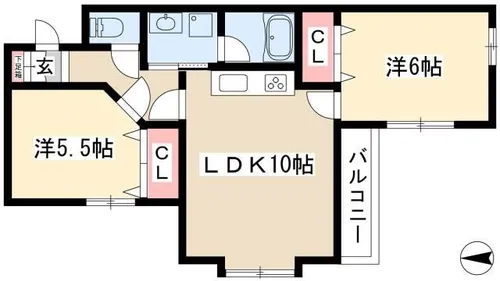 MELLOW HILLS【2階】の間取り