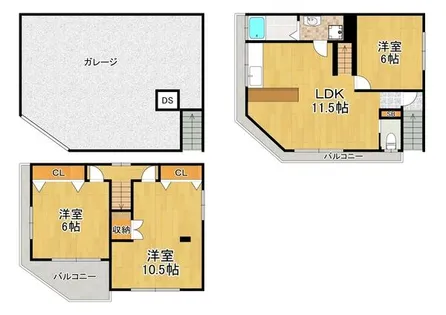 大阪府大阪市大正区南恩加島6丁目【一戸建】の間取り
