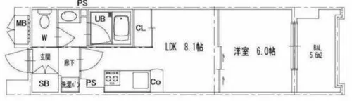 コンソラーレ土佐堀【6階】の間取り