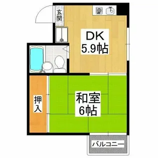 タツミハイツ【3階】の間取り