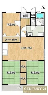 メゾン和白丘【202号室】の間取り