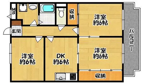 サニーコートすみれ【1階】の間取り
