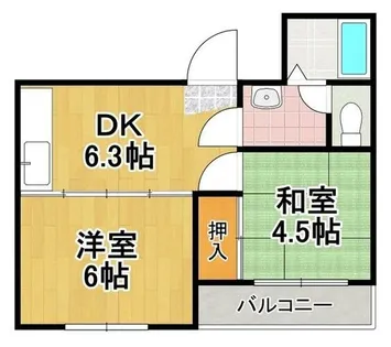 ハイツ イーストテン【2階】の間取り