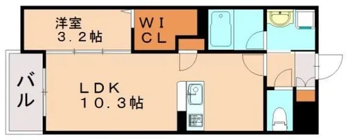 プレジール箱崎宮前【302号室】の間取り