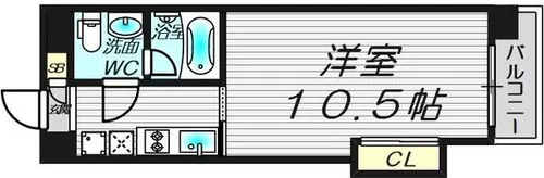 Wタワー江戸堀【5階】の間取り