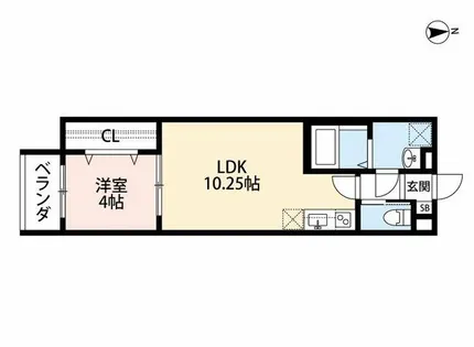 レオス四条西院【1階】の間取り