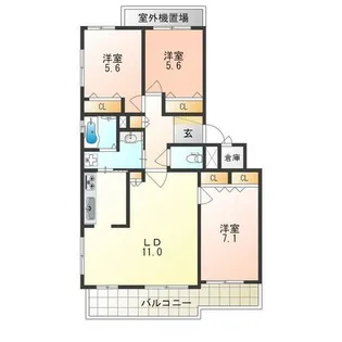 ハウス帝塚山【3階】の間取り