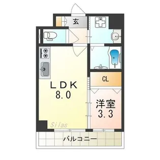 スプランディッド堺東【9階】の間取り