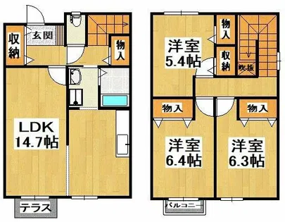 グランソレイユ(土師町)【1階】の間取り