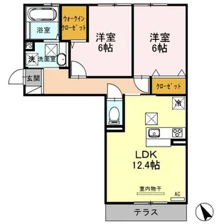 プラート ヴェルテ 阿村町【1階】の間取り