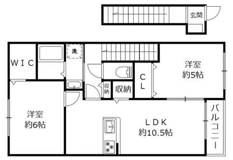 メゾン セーブル 野洲市行畑【2階】の間取り