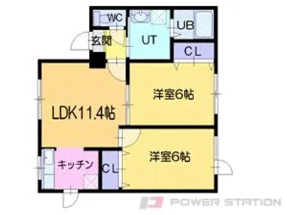 シティハイムエルドラード【1階】の間取り