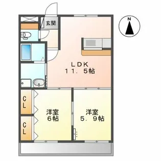 スノークイン片西【2階】の間取り