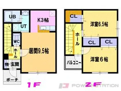 北海道江別市上江別東町【テラスハウス】の間取り