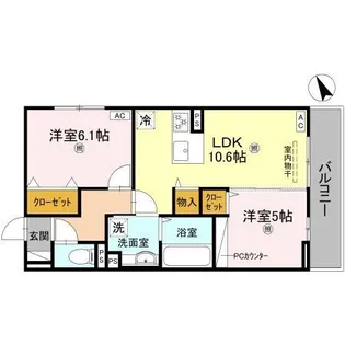 エレガンス ビュー 栗東市高野【1階】の間取り