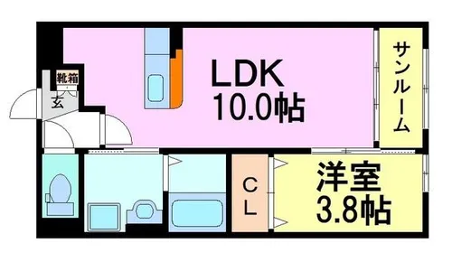 ピュアハート武庫之荘【1階】の間取り