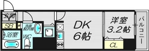 プレサンス松屋町グレース【5階】の間取り
