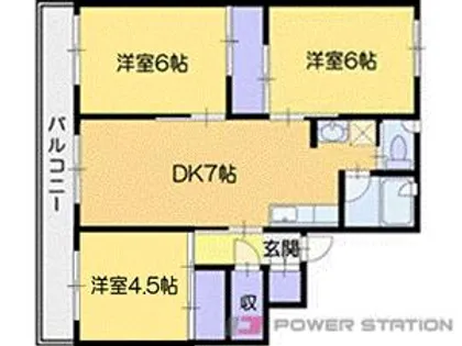 ビレッジハウス江別1号棟【3階】の間取り