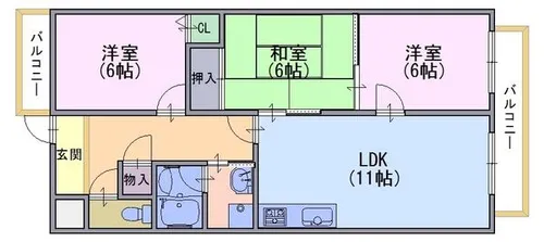 アグラード長岡京【501号室】の間取り