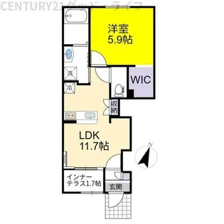 ラピスラズリ【101号室】の間取り