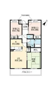 URアルビス五月ヶ丘【1140103号室】の間取り