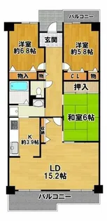 弥生が丘Ⅱ番館【4階】の間取り