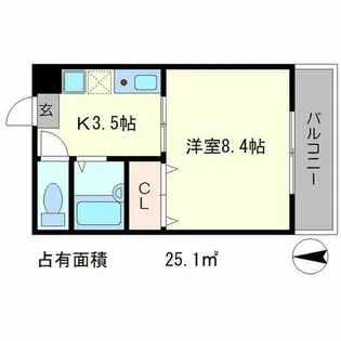 カーサ八星【1階】の間取り