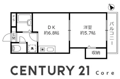 太陽ハイツ冨波 冨波乙【2階】の間取り