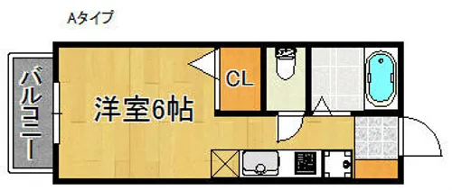 大阪府泉南郡熊取町小垣内4丁目【アパート】の間取り