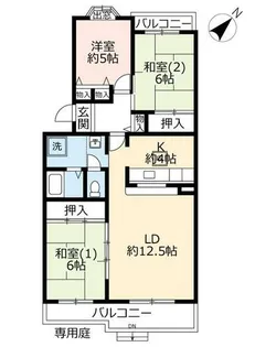 UR平城左京【0200105号室】の間取り