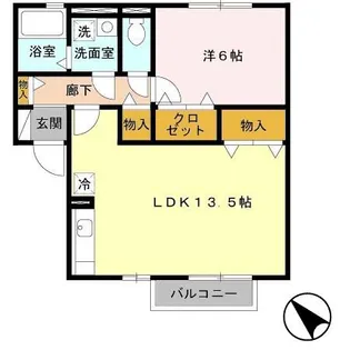 ドゥ フォルティ 守山市播磨田町【1階】の間取り