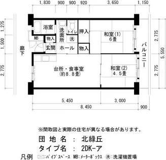 UR北緑丘【0061104号室】の間取り