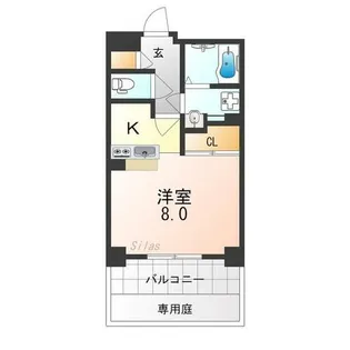 THE GARNET SUITE RESIDENCE西七条【1階】の間取り