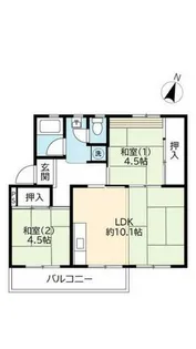 UR中登美第三【C110401号室】の間取り