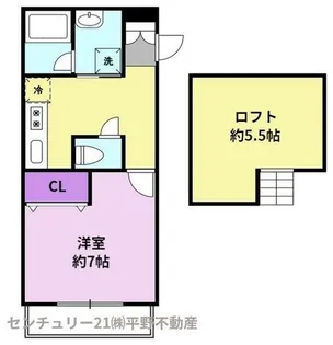 Aレガート久留米大学前 B棟【2階】の間取り