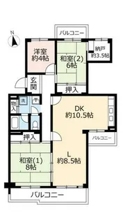 URグリーンタウン槇島【0070707号室】の間取り