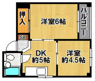 ロータスハイツ【5階】の間取り
